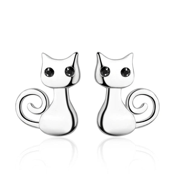 Boucles Chat Argent Étincelantes