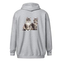 Sweat à capuche épais unisexe à fermeture éclair Maine Coon - La boutique du Maine Coon