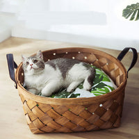 Panier en rotin pour chat - couchage