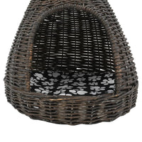 Couchage en osier en forme de goutte pour chat - 60 x 40 cm