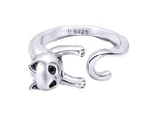 Bague chat à longue queue en argent - Bijoux | La boutique du Maine Coon