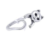 Bague chat à longue queue en argent - Bijoux | La boutique du Maine Coon