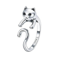 Bague chat à longue queue en argent - Bijoux | La boutique du Maine Coon
