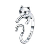 Bague chat à longue queue en argent - Bijoux | La boutique du Maine Coon