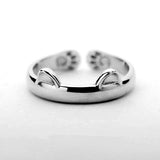 Bague chat pattes et oreilles de chat plaqué or - Bijoux