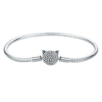 Bracelet tête de chat en argent - Bracelets | La boutique du Maine Coon