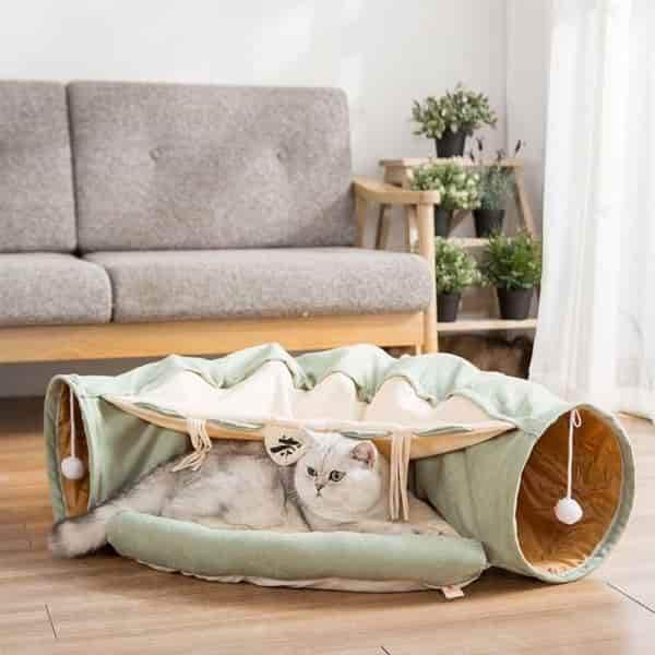 Tunnel De Jeu Et Sac Douillet Pour Chat Profitez De L'offre