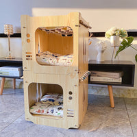 Couchage en bois pour chat
