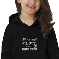 Hoodie pour enfants Love & Maine Coon - Noir / 4Y - 