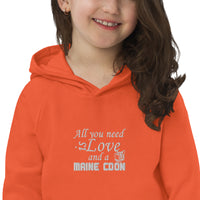 Hoodie pour enfants Love & Maine Coon - Orange / 4Y - 