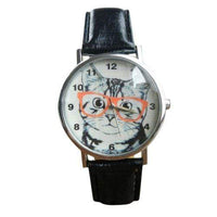 Montre chat à lunettes pour femme - Montre | La boutique du Maine Coon