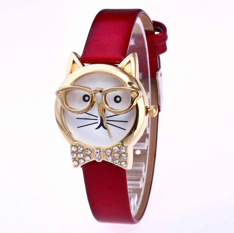 Montre Amusante Strass Et Chat Pour Femme | La Boutique Du Maine Coon
