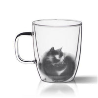 Mug en verre soufflé avec un chat - Mug | La boutique du Maine Coon