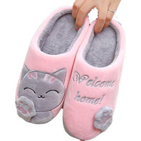 Pantoufles chat Welcome home - Chaussures | La boutique du Maine Coon