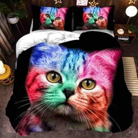 Parure de lit chat coloré - Parure de lit | La boutique du Maine Coon