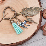 Porte-clefs décoratif avec plume, chat | La boutique du Maine Coon