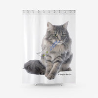 Rideau de douche en tissu texturé Maine Coon - Rideau | La boutique du Maine Coon