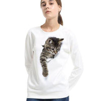 Sweatshirt chaton qui sort sa patte effet 3D - Sweat | La boutique du Maine Coon