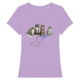 T-shirt 4 chatons Maine Coon - Lavande / XS - T-shirt