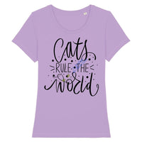 T-shirt Cats rule the World Homme - Lavande / XS - T-shirt