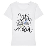 T-shirt Cats rule the world pour femme - Blanc / XS - 