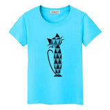T-shirt chat cristal - Bleu / M - T-shirt