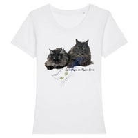 T-shirt exclusif Maine Coon noirs - Blanc / XS - T-shirt