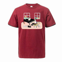 T-Shirt Freddie au piano avec ses chats - Bordeaux / S - 