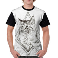 T-shirt Maine Coon dessiné - T-shirt