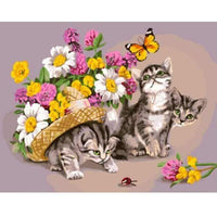 Tableau chaton chapeau à fleur - Tableau | La boutique du Maine Coon