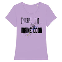 Tee Shirt MAINE COON bio </br> j' peux pas - Exclusif - Femme - T-shirt | La boutique du Maine Coon