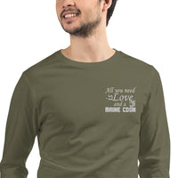T-shirt à Manches Longues Love & Maine Coon - Vert Militaire