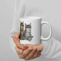 Mug Blanc Brillant Famille Maine Coon - Mugs