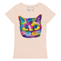 T-shirt bio Chat multicolore - Rose / S - Hauts