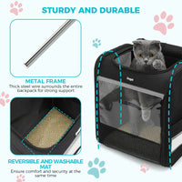 Fenêtre en maille du sac à dos de transport pour chat