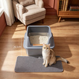 Bac à Litière XXL Chat 60x40 cm | Hauts Bords + Tapis Anti-Traces