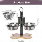 Height-Adjustable Food and Water Bowl Set for Cats