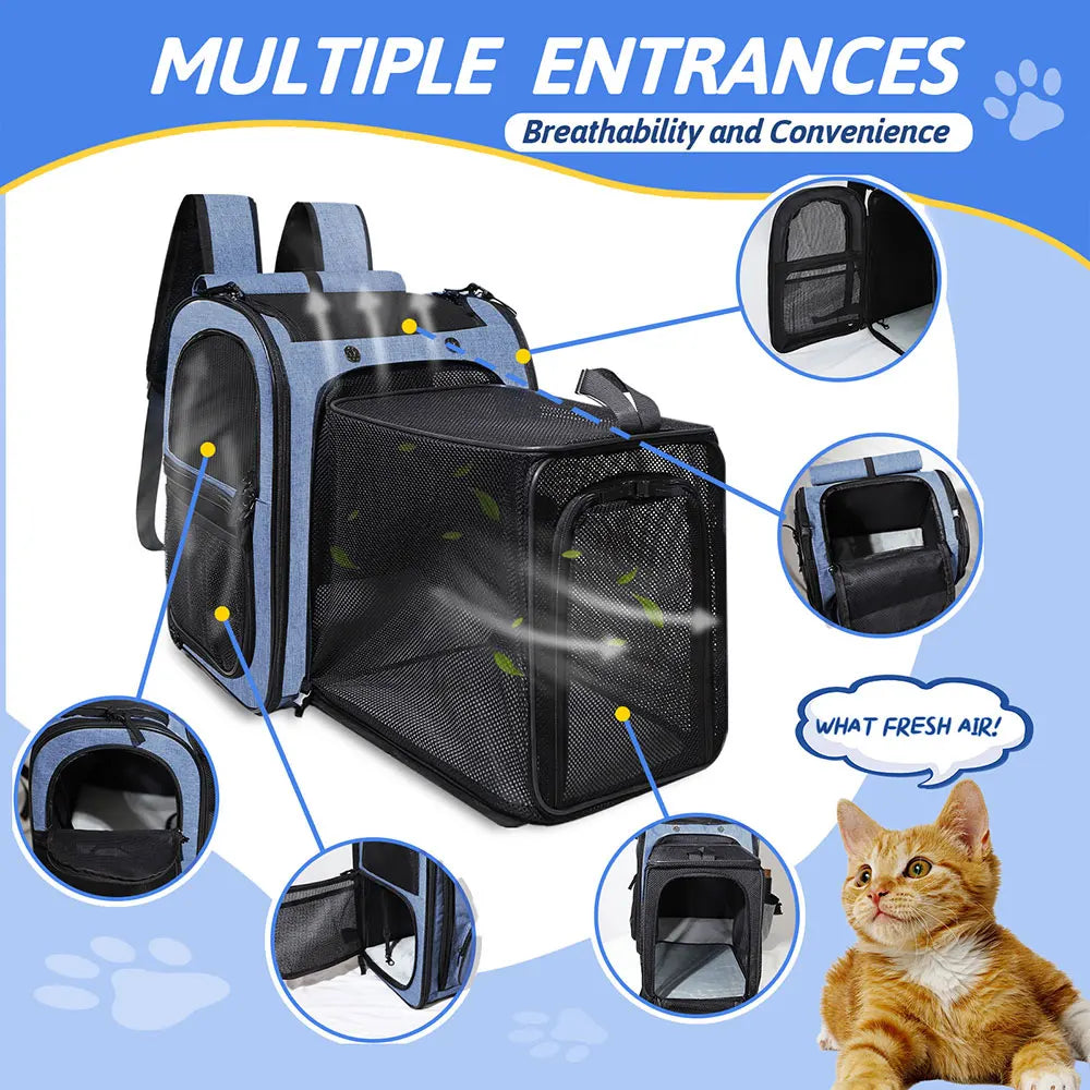 Grand sac à dos de transport pour chat