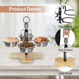 Height-Adjustable Food and Water Bowl Set for Cats