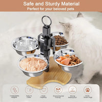 Height-Adjustable Food and Water Bowl Set for Cats