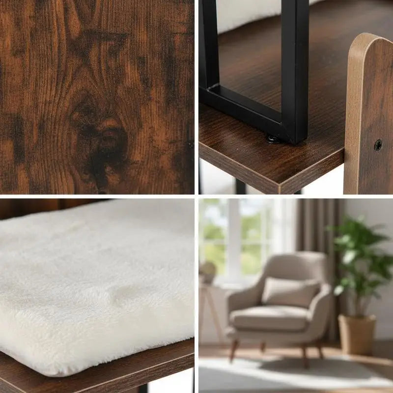 Modern Cat Tree 112 cm Tall for Indoor Cats - Rustic Brown