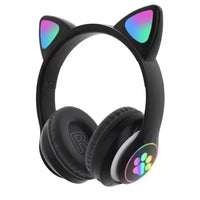 Bluetooth Cat Ear LED Headphones | Hi-Fi Bass Sound