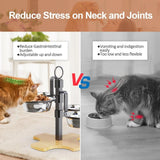 Height-Adjustable Food and Water Bowl Set for Cats