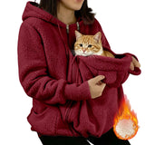 Sweat sherpa avec poche pour chat – vue 3