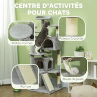Arbre à Chat Venao 138 cm | 2 Maisonnettes + Rampe Griffoir