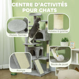 Arbre à Chat Venao 138 cm | 2 Maisonnettes + Rampe Griffoir