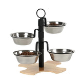 Height-Adjustable Food and Water Bowl Set for Cats