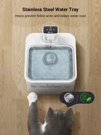 Fontaine à eau automatique pour chat 2.5L – Acier inoxydable & batterie longue durée