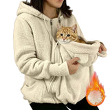 Sweat sherpa avec poche pour chat – vue 4