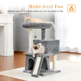 Arbre à Chat Santiago 86 cm | Compact avec Maisonnette et Rampe